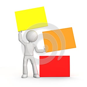 3d small people and empty board