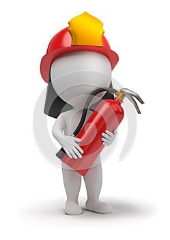 3d small people - fireman