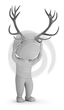 3d small people - horns