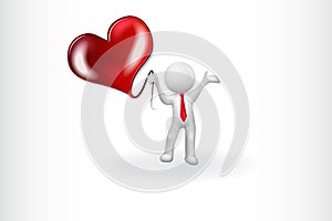 3d Small People - love heart vector