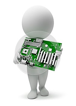 3d small people - motherboard photo