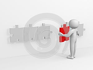 3d small people - puzzle insert