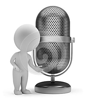 3d small people - retro microphone