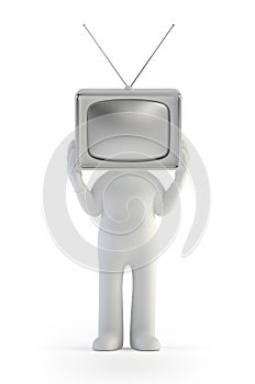 3d small people - TV man