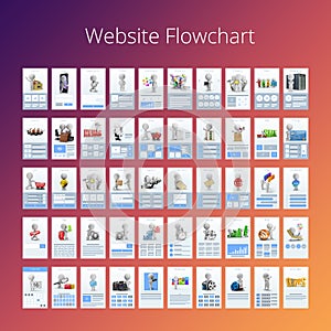 3d small people - website flowchart