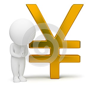 3d small people - yen sign photo