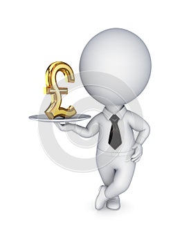 3d small person and pound sterling sign