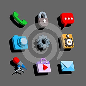 3d Smartphone application icons