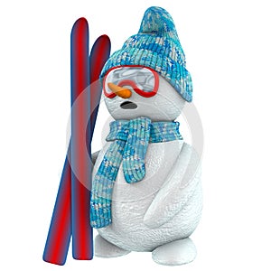 3d snowman skier