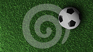 3D Soccer ball on green grass