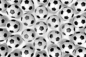 3D soccer balls/ footballs - background