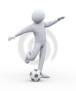 3d soccer football player