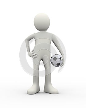 3d soccer football player with ball