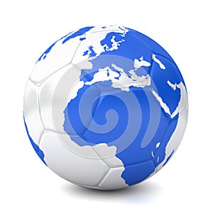 3d soccer globe - europe, africa
