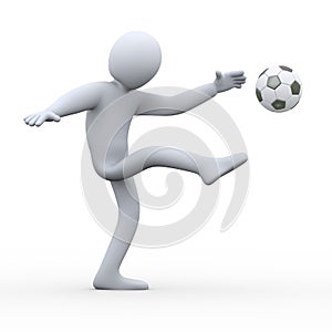 3d soccer player shooting ball