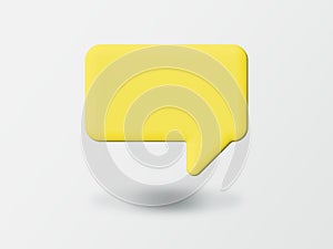 3d social media notification blank speech bubble pin