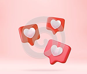 3D Social media online platform concept,