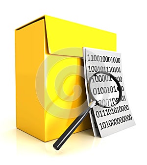 3d software box - magnifying glass