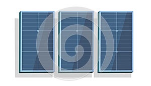 3d solar panel module set isolated vector or renewable sun power energy photovoltaic cell technology graphic illustration on white