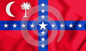3D South Carolina Sovereignty-Secession Flag, USA.
