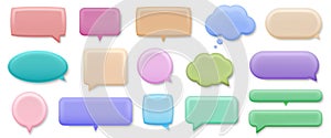 3D speech bubble In bed colors. Realistic icon set communication dialogue icons cartoon style. illustration