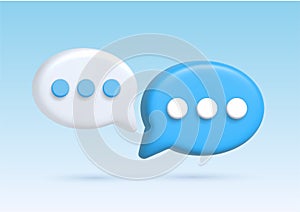 3D speech bubble icons.