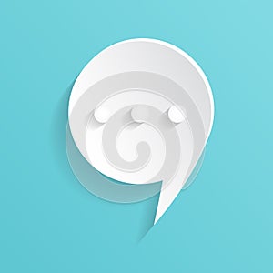 3D speech bubble isolated on a blue background