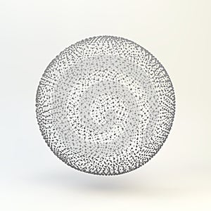 3d Sphere. Global Digital Connections. Technology Concept. Vector Illustration