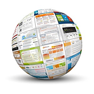 3D Sphere with Web Design Template Texture