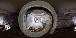 3D spherical panorama with 360 degree viewing angle Abandoned building in winter with snow in Pripyat For virtual reality in vr