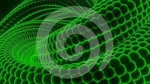 3D spiral with snake texture. Design. Hypnotic animation with unfolding spiral of snake. Entangled body of snake unfolds