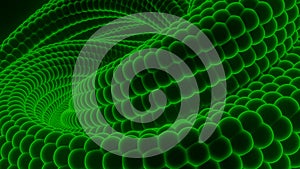 3D spiral with snake texture. Design. Hypnotic animation with unfolding spiral of snake. Entangled body of snake unfolds