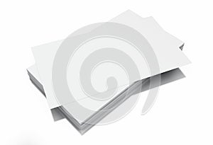 3d Stack of blank business cards on white background