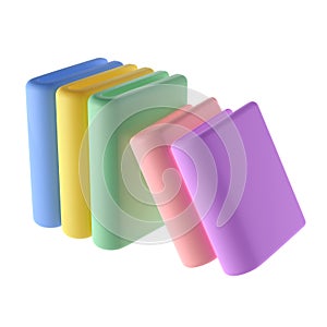 3D Stack of Closed Book Icon Isolated with clipping path. Render Educational or Business Literature. Reading Education