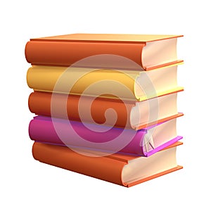 3D Stack of Closed Books Icon isolated transparent png. Render Educational or Business Literature. Reading Education, E-book,