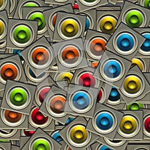 3d stack of cubic sound system woofer