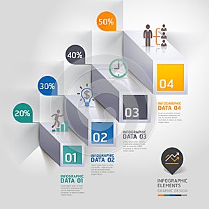 3d staircase diagram modern business steb options.