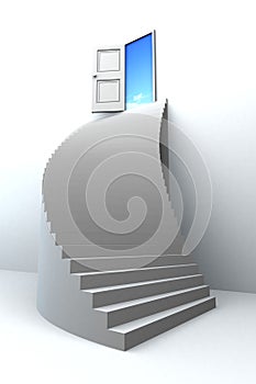 3D stairs up to success