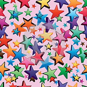 3d star dark bright many star style seamless pattern