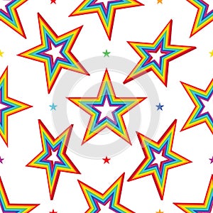 3d star rainbow symmetry seamless pattern