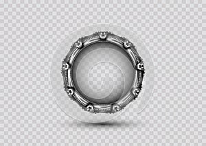 3D Stargate concept alien construction isolate on transparent background. Stargate Time Machine Portal