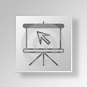 3D Start Presentation icon Business Concept