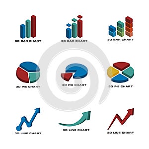 3d statistic chart graphic