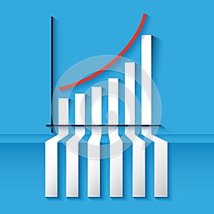 3D statistics growing up success arrow and upstair