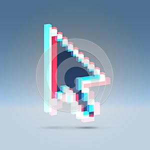 3d stereo effect arrow icon