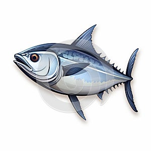 3d Sticker Of Albacore - Full Body On White Isolated Background