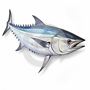 3d Sticker Of Albacore On White Background