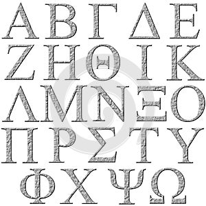 3D Stone Greek Alphabet