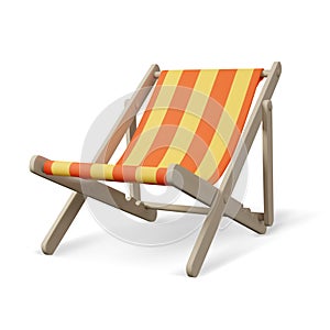 3D striped chair for relaxation. Furniture for pool.