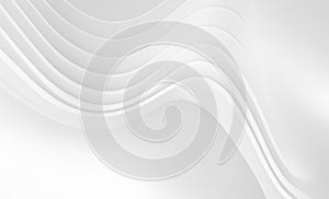 3D style. Abstract white wavy wallpaper for business backgrounds.